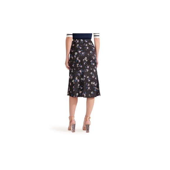 Veronica Beard Vanity Ruched Floral Print Silk Blend Skirt Size 4 Midi Slit - Picture 3 of 13